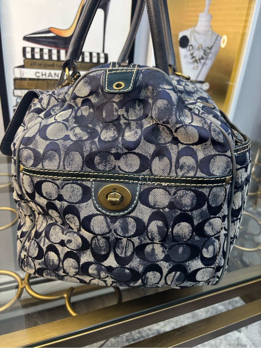 Coach RARE 2005 vintage Signature tie dye Denim Duffel/Carryall travel bag EUC - Picture 10 of 17